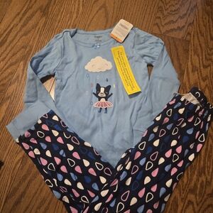 Gymboree Blue Pajama Set with Raindrop Pattern